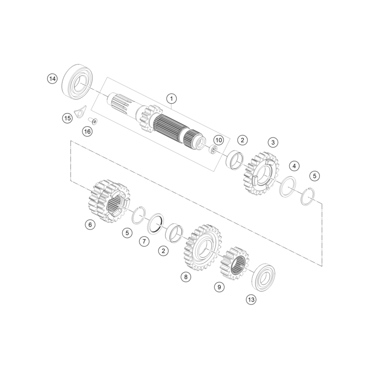 BOITE DE VITESSE I - ARBRE PRIMAIRE HUSQVARNA 300 TE PRO 2026